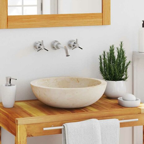 Gootsteen 40x12 cm marmer crème 1
