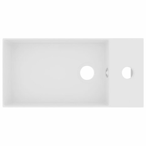 Wastafel met overloop keramiek matwit 3
