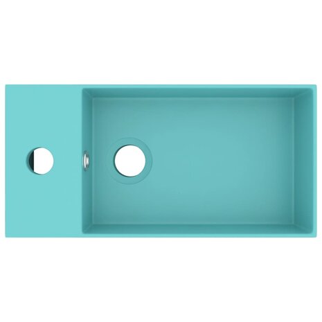 Wastafel met overloop keramiek lichtgroen 3