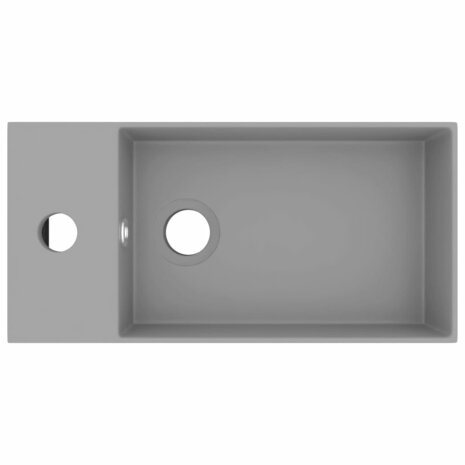 Wastafel met overloop keramiek lichtgrijs 3
