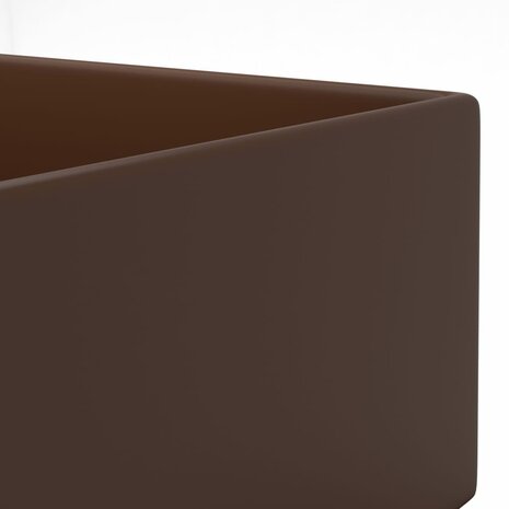 Wastafel met overloop keramiek donkerbruin 6