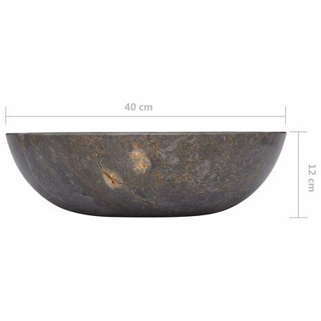 Gootsteen Ø40x12 cm marmer grijs 8