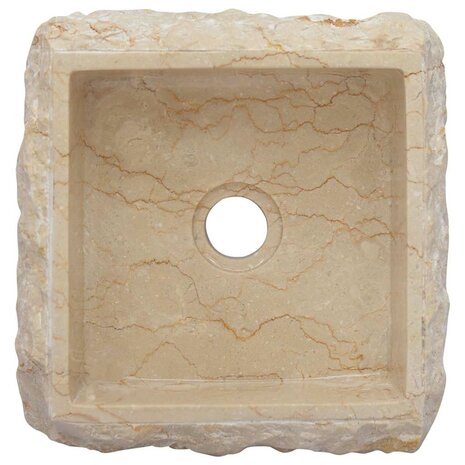 Gootsteen 30x30x13 cm marmer crèmekleurig 6