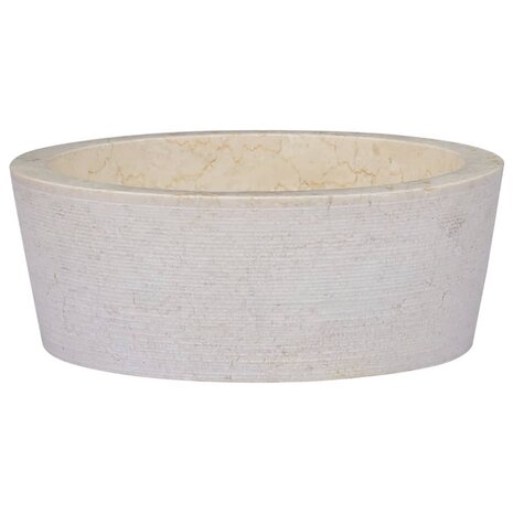 Gootsteen Ø40x15 cm marmer crèmekleurig 1