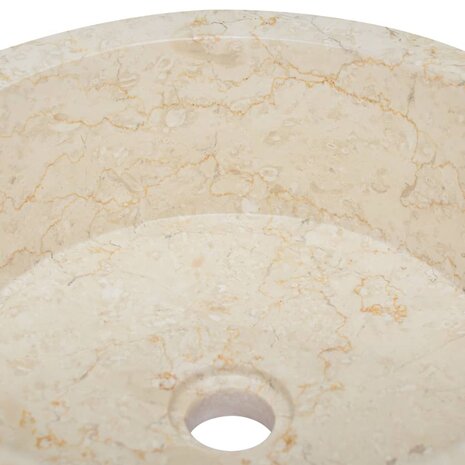 Gootsteen Ø40x15 cm marmer crèmekleurig 5