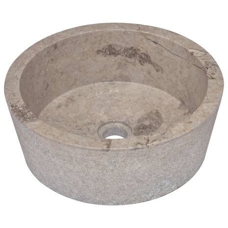 Gootsteen Ø40x15 cm marmer grijs 2