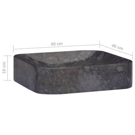 Gootsteen 40x40x10 cm marmer zwart 8