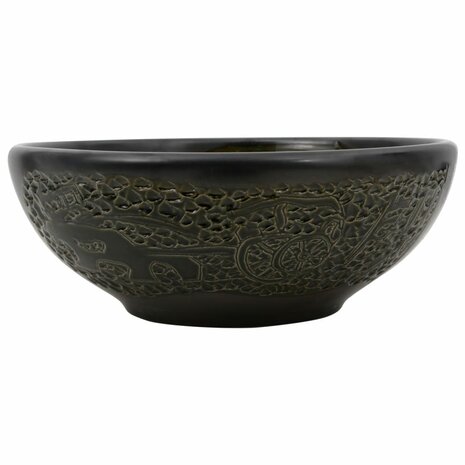 Opzetwasbak rond Φ41x14 cm keramiek zwart 2