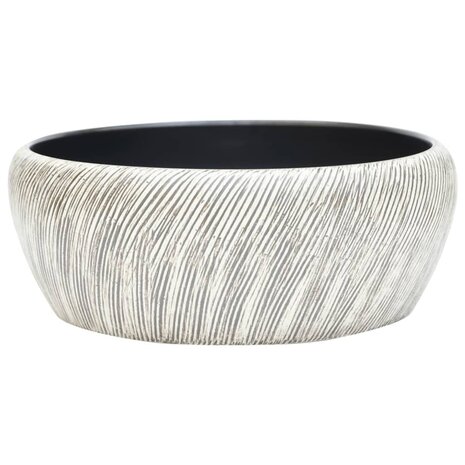 Opzetwasbak rond Φ41x14 cm keramiek zwart en grijs 2