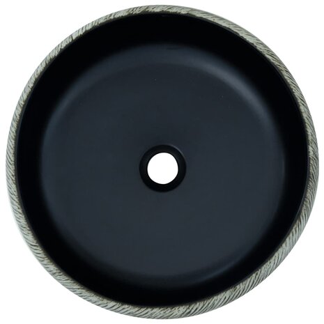 Opzetwasbak rond Φ41x14 cm keramiek zwart en grijs 4