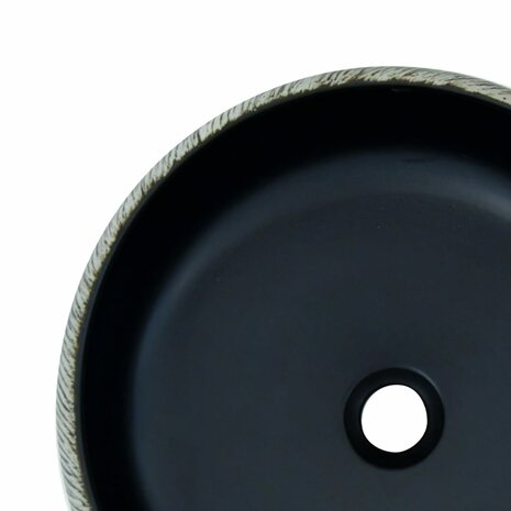 Opzetwasbak rond Φ41x14 cm keramiek zwart en grijs 5