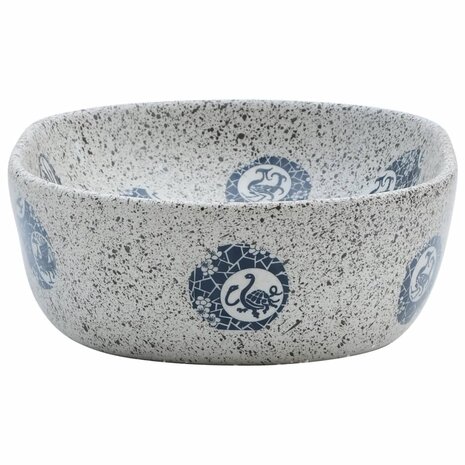 Opzetwasbak ovaal 47x33x13 cm keramiek grijs en blauw 5