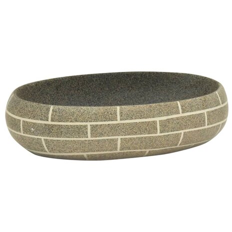 Opzetwasbak ovaal 59x40x15 cm keramiek meerkleurig 2