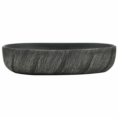 Opzetwasbak ovaal 59x40x14 cm keramiek zwart 3