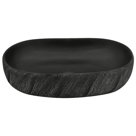 Opzetwasbak ovaal 59x40x14 cm keramiek zwart 4