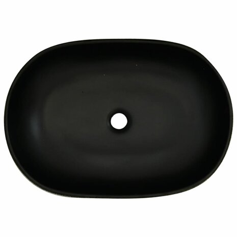 Opzetwasbak ovaal 59x40x14 cm keramiek grijs en zwart 6