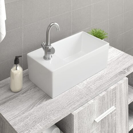   Wasbak 48x25x15 cm keramiek wit 1