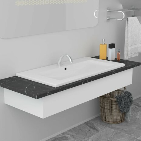 Inbouwwastafel 81x39,5x18,5 cm keramiek wit 1