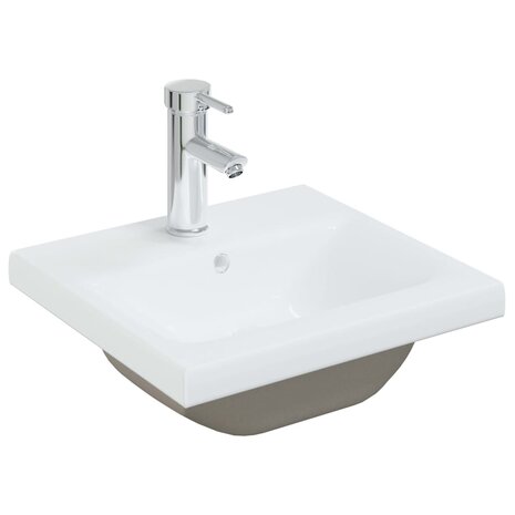 Inbouwwastafel met kraan 42x39x18 cm keramiek wit 2