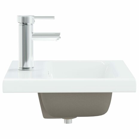 Inbouwwastafel met kraan 42x39x18 cm keramiek wit 4