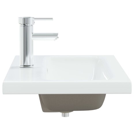 Inbouwwastafel met kraan 61x39x18 cm keramiek wit 4