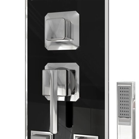 Douchepaneel 18x45,5x130 cm glas zwart  6