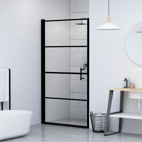 Douchedeur 81x195 cm gehard glas zwart 3