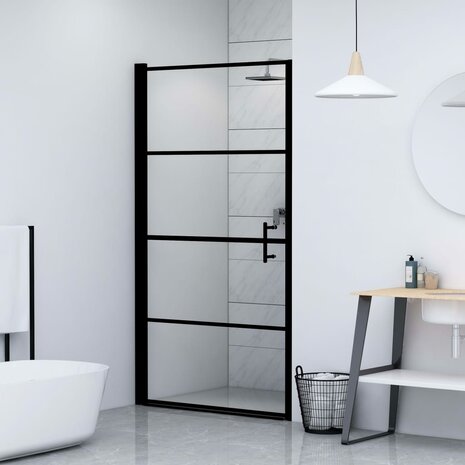 Douchedeur 91x195 cm gehard glas zwart 3