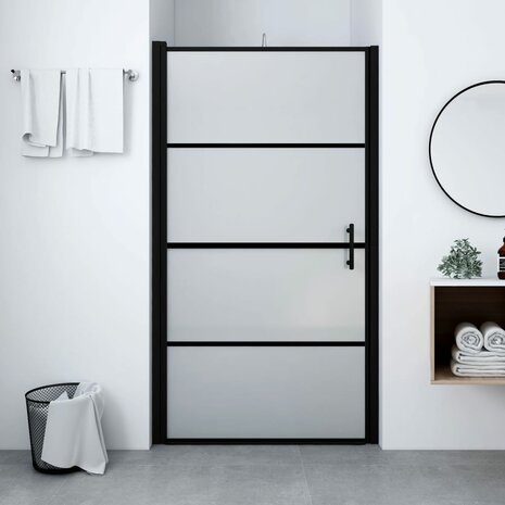 Douchedeur mat 81x195 cm gehard glas zwart 1