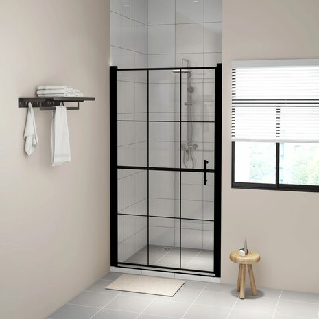 Douchedeur 100x178 cm gehard glas zwart 1