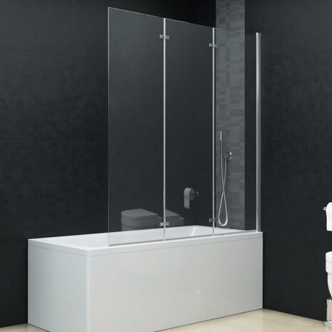 Douchewand inklapbaar 3 panelen 130x138 cm ESG 1
