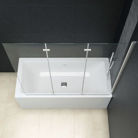 Douchewand inklapbaar 3 panelen 130x138 cm ESG 6