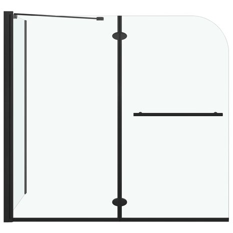 Douche klapwand 120x68x130 cm ESG zwart 3