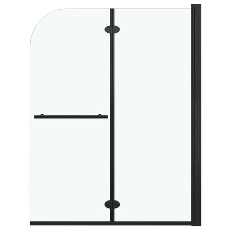 Douchewand inklapbaar 2 panelen 95x140 cm ESG zwart 2