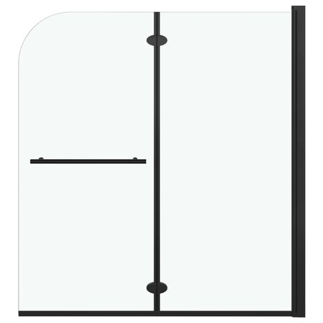 Douchewand inklapbaar 2 panelen 120x140 cm ESG zwart 2