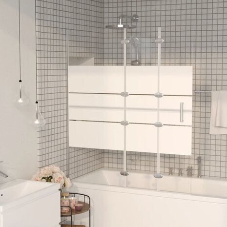 Douchewand inklapbaar 120x140 cm ESG wit 1