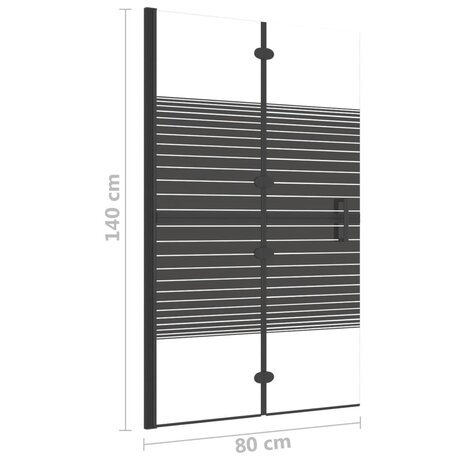Douchewand inklapbaar 80x140 cm zwart 7