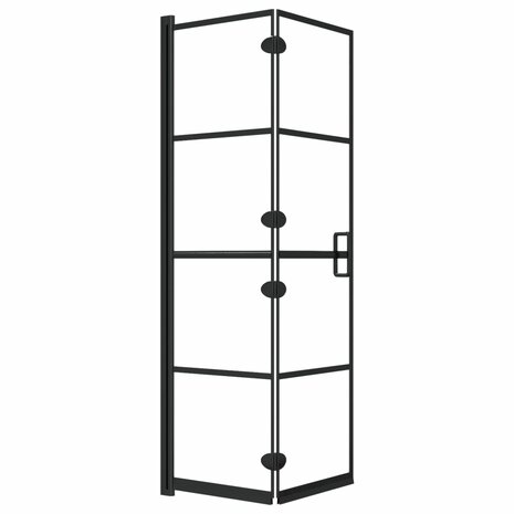 Douchewand inklapbaar 80x140 cm zwart 2
