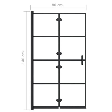 Douchewand inklapbaar 80x140 cm zwart 9