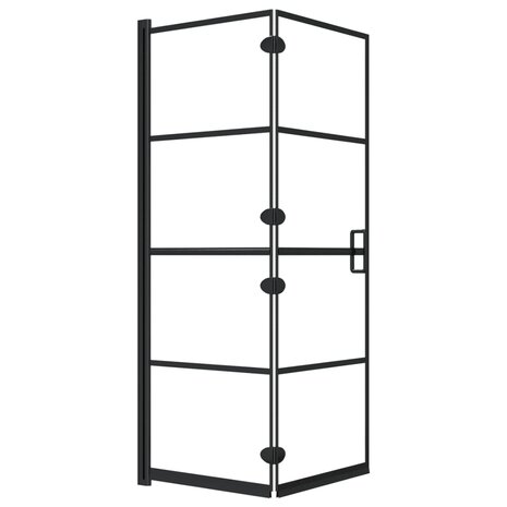 Douchewand inklapbaar 100x140 cm ESG zwart 2