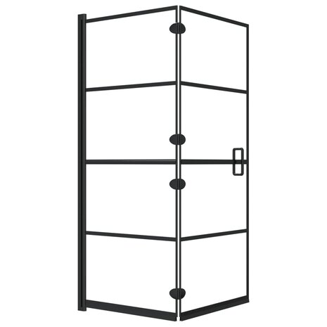 Douchewand inklapbaar 120x140 cm ESG zwart 2