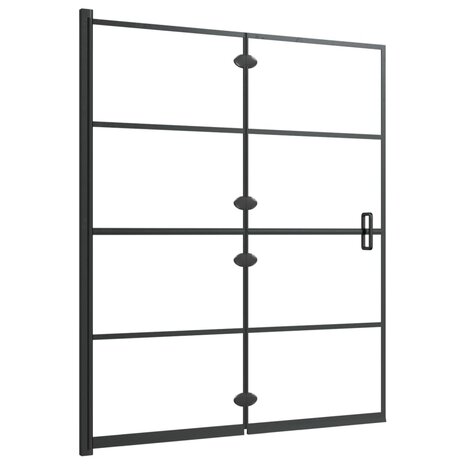 Douchewand inklapbaar 120x140 cm ESG zwart 4