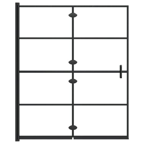Douchewand inklapbaar 120x140 cm ESG zwart 5