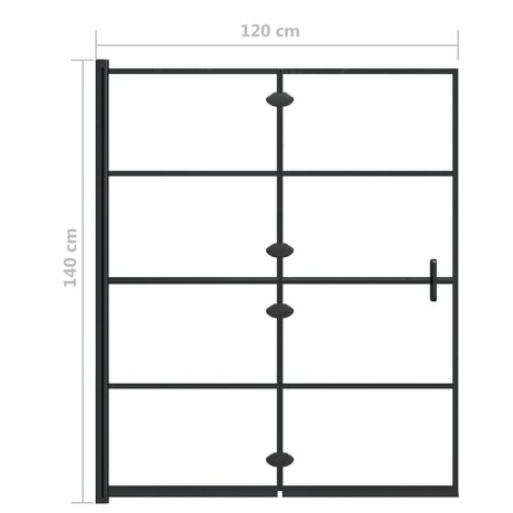 Douchewand inklapbaar 120x140 cm ESG zwart 9