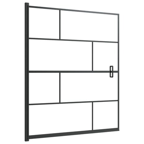 Douchewand 116x140 cm ESG zwart 2