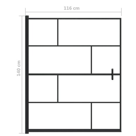 Douchewand 116x140 cm ESG zwart 5