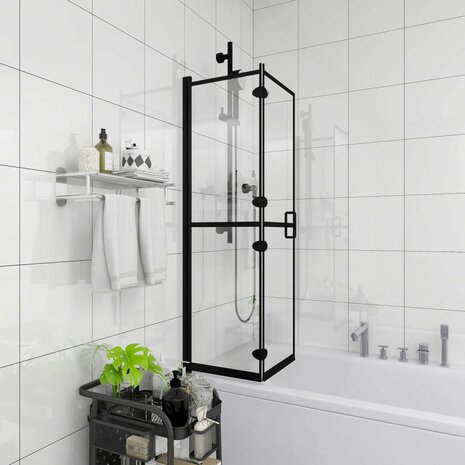 Douchewand inklapbaar 120x140 cm ESG zwart 1