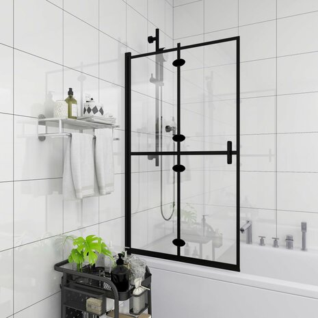 Douchewand inklapbaar 120x140 cm ESG zwart 3