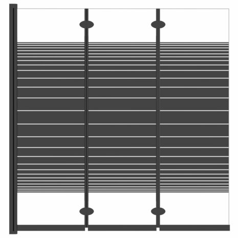 Douchewand inklapbaar 3 panelen 130x130 cm ESG zwart 4