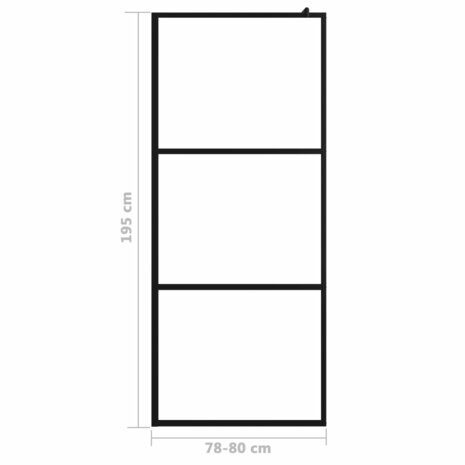 Inloopdouchewand transparant 80x195 cm ESG-glas zwart 7